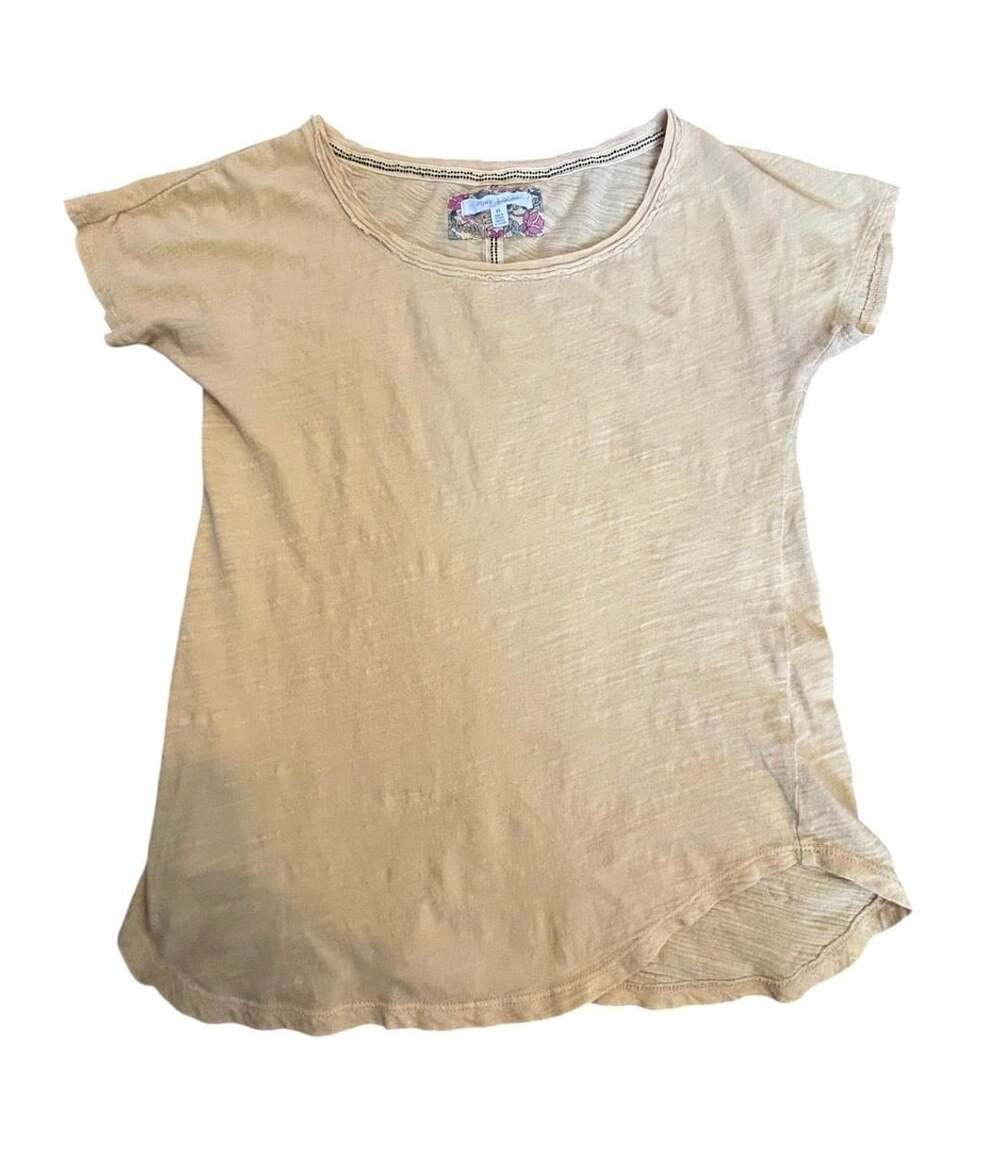 Pure + Good Women's yellow Slub Knit Short Sleeve T-Shirt Size XS